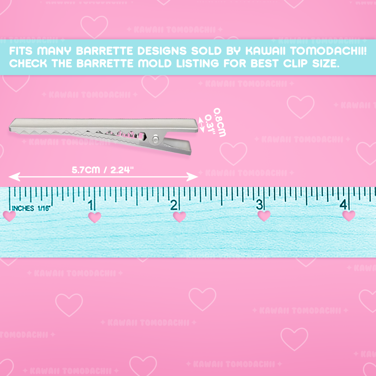2 PCS 2.24" ALLIGATOR CLIPS / HAIR CLIPS FOR DIY BARRETTES