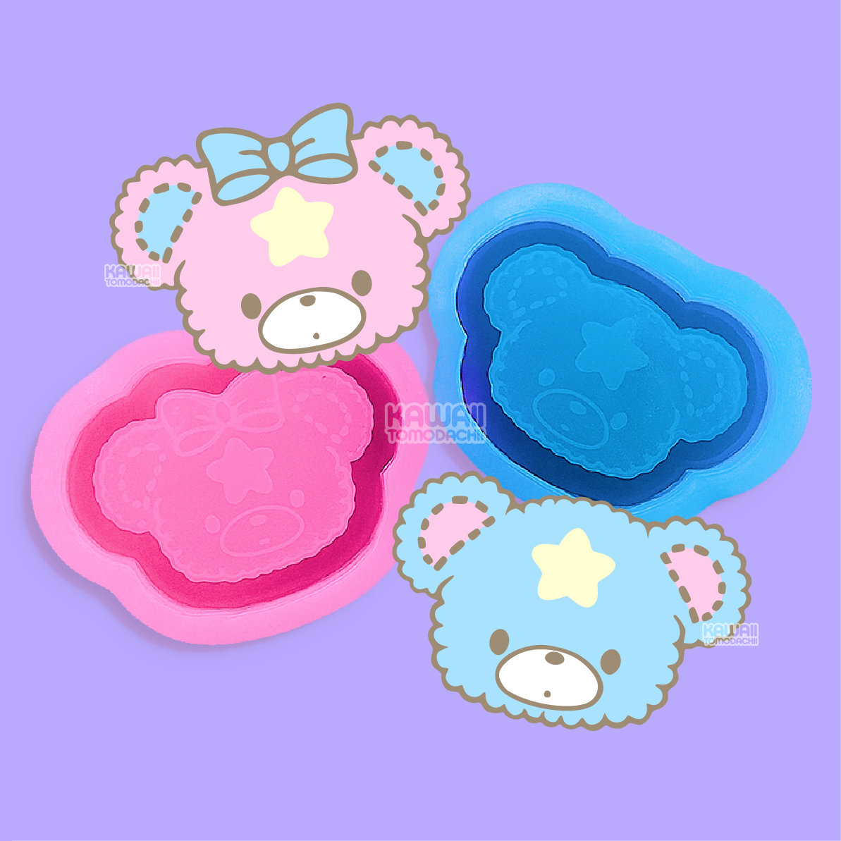 Kawaii Plush Bear Shaker Molds (YOU CHOOSE!)