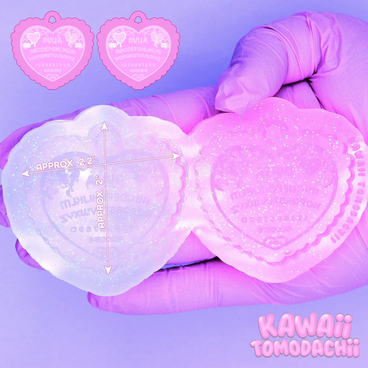 Ruffle Heart OUIJA Board Earrings / Charms Mold