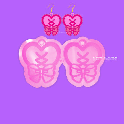 Heart Corset Bow Kawaii Earrings / Charms Mold