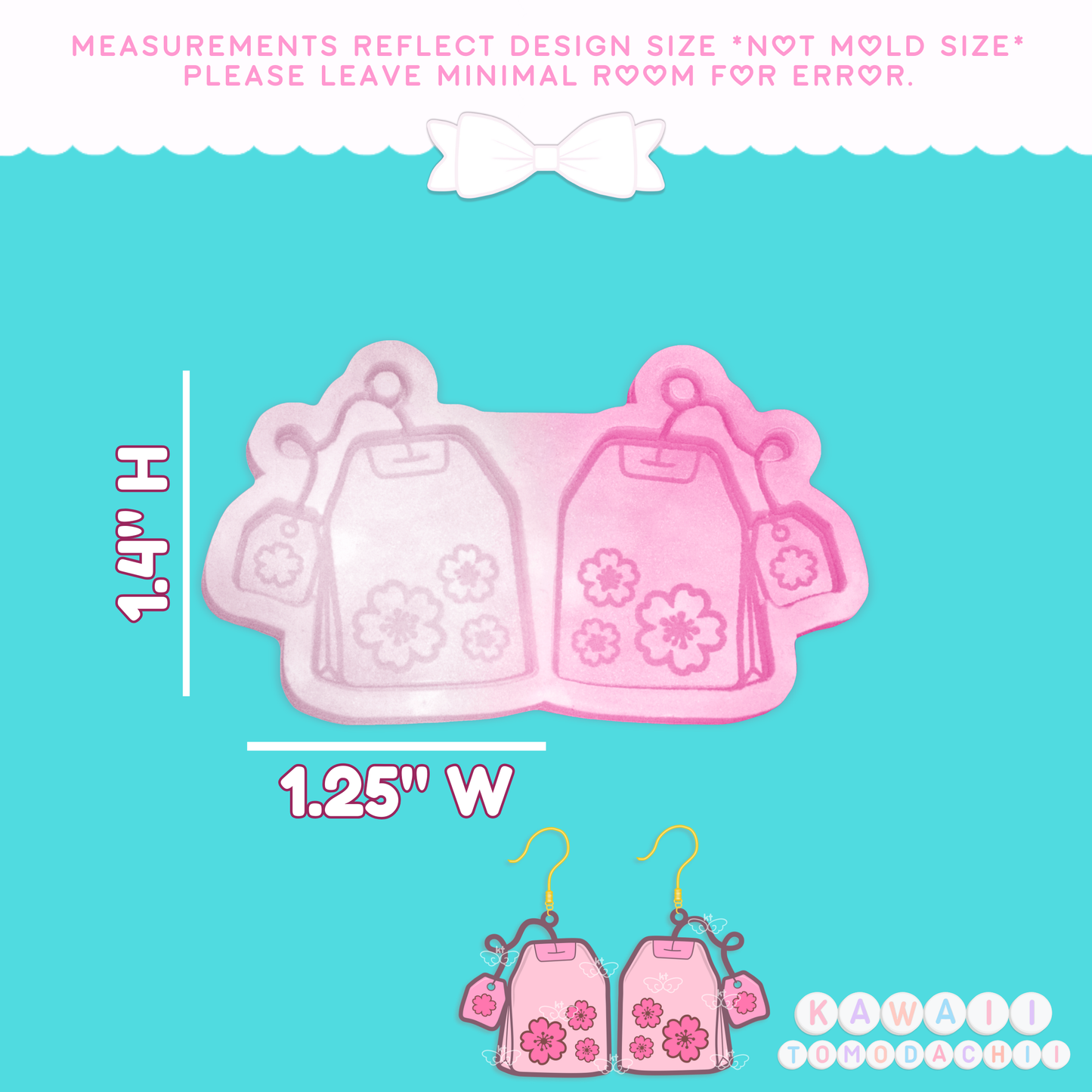 Sakura Cherry Blossom Teabag Earring Mold