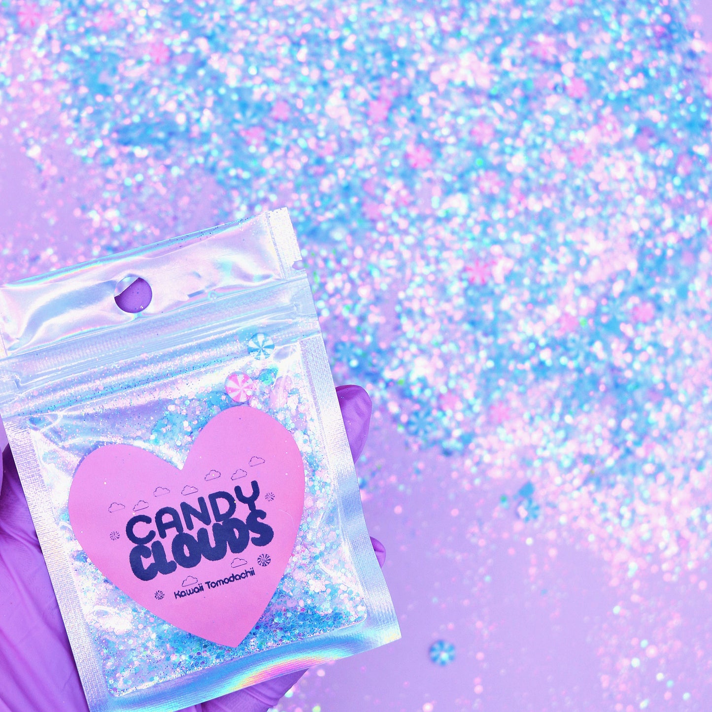 CANDY CLOUDS - Glitter / Fimo Clouds/Candies Hybrid Mix