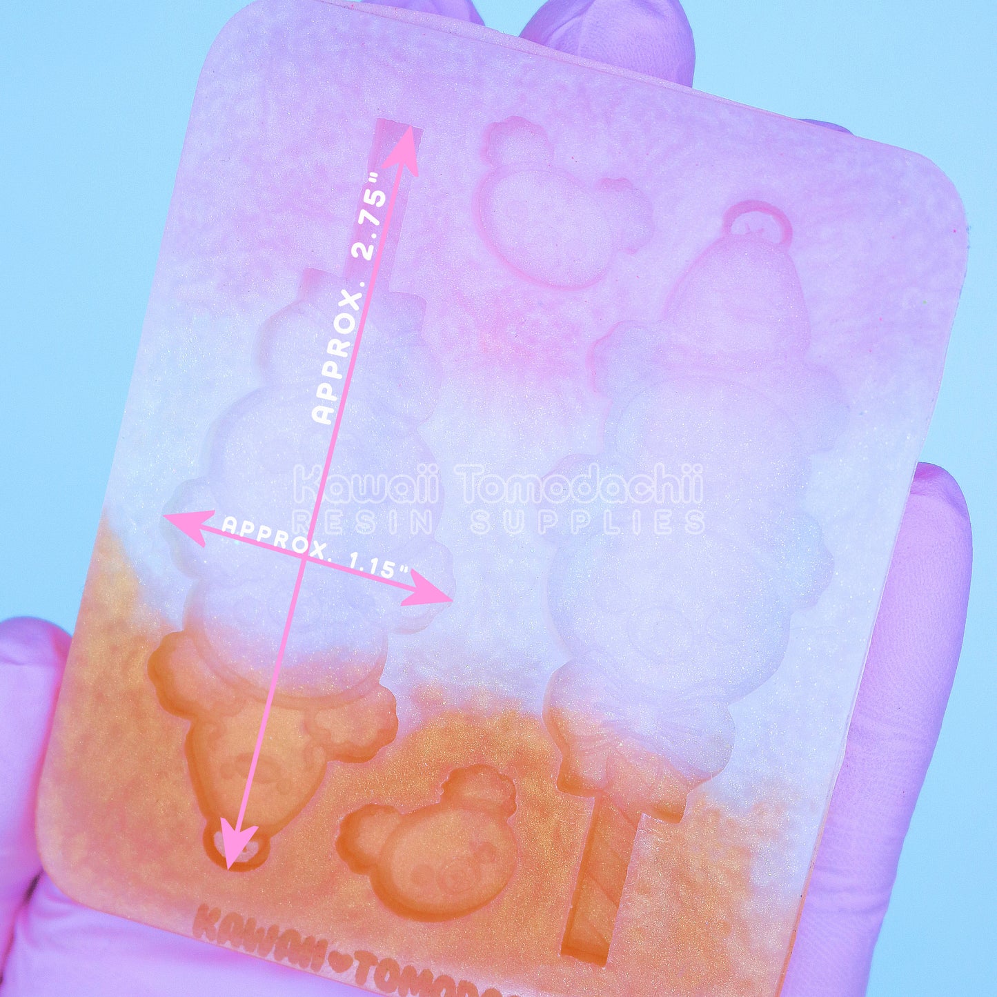 Bear Cake Pops Holographic Dangle Earring Jewelry Mold