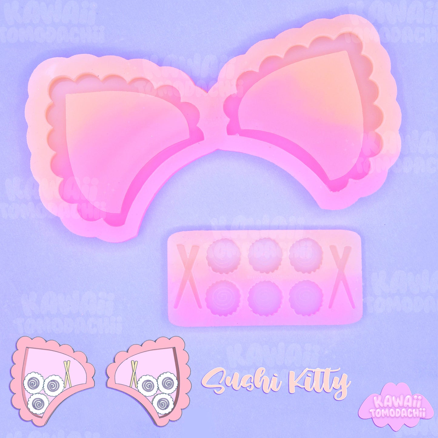 Kitty Ears (Shaker) Mold & Mold Sets For Making Kitty Ears Headband