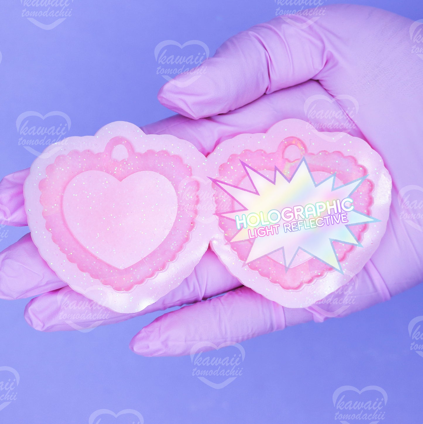 HOLOGRAPHIC Heart "Hoop" Earring Mold