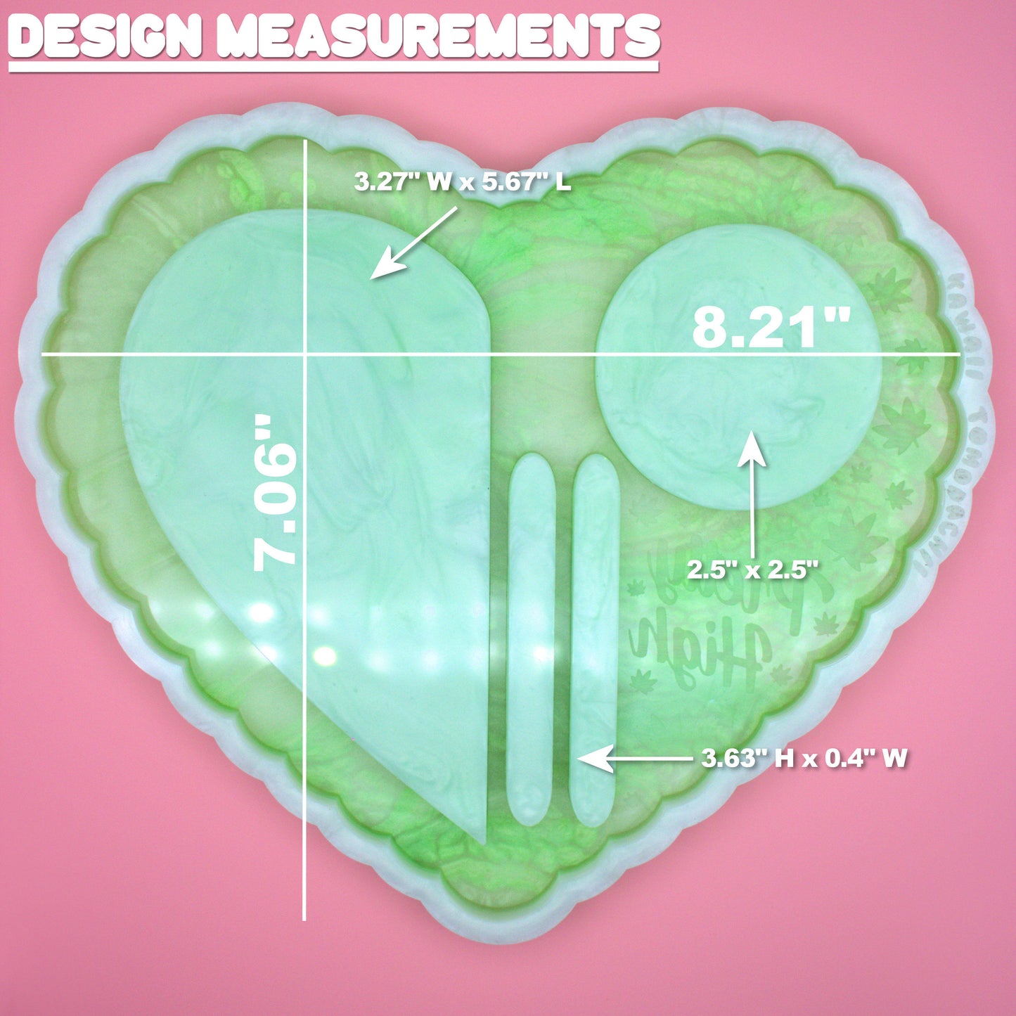 Rolling Tray Silicone Mold for Resin Casting - "Pretty High"