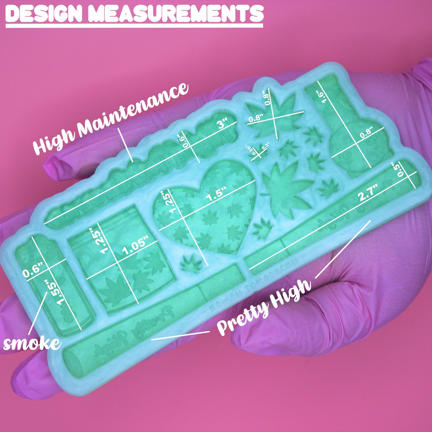 High Maintenance Deco Palette Silicone Mold for Resin Casting