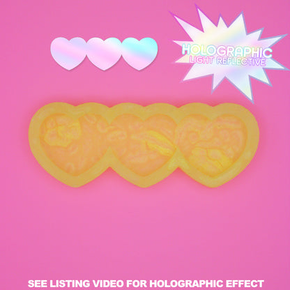 HOLOGRAPHIC Heart Barrette Silicone Mold